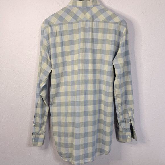 Billy Reid Men Tuscumbia Blue/Gray Plaid Pattern Button Down Long Sleeve Shirt M - Picture 6 of 10